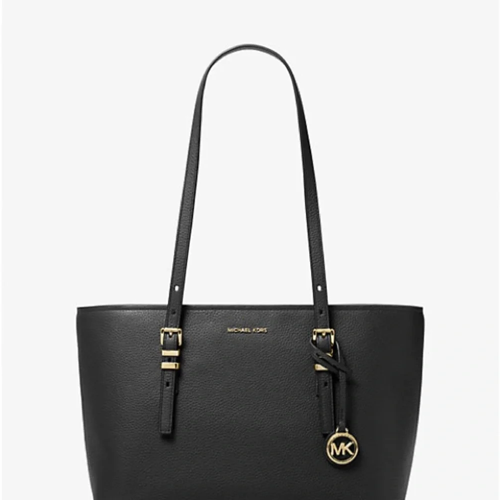 Michael Kors Jet set trade large leather  Black Tote with Gold Details - Picture 6 of 13